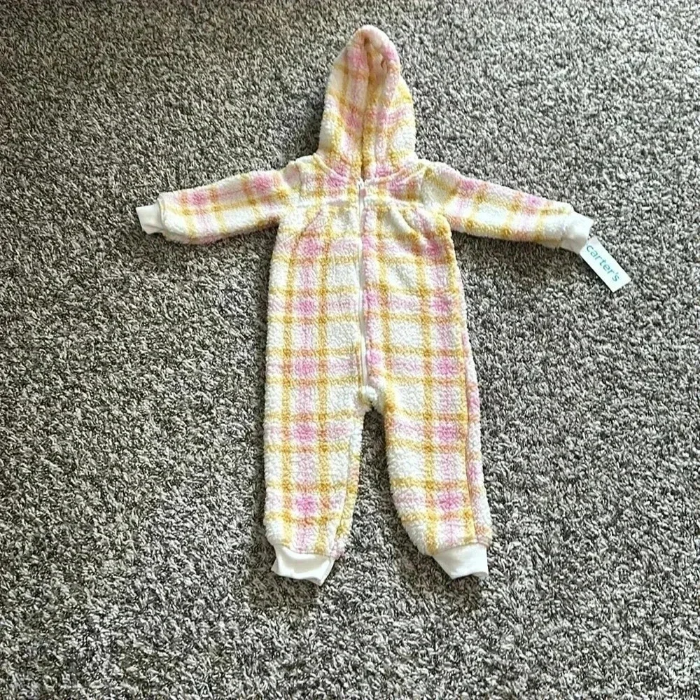 Carter's Infant Girls Plaid Sherpa Jumpsuit